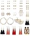 Milacolato 35 paires Assorties Lot Boucles d'oreilles Multiples pour Les Filles Femmes Simples Goujons Mignons Pendentifs Gland Acrylique Frappé Boucles d'oreilles Seashell Pack