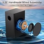 Saiyin Sound Bars for Smart TV with Subwoofer, Soundbar with Optical/ARC/AUX and Bluetooth 5.3 Inputs, Surround Sound System with 5.25 Inches Woofer,Treble and Bass Adjustable - Image 5