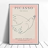 Sunsightly Pablo Picasso Abstrakte Friedenstaube Poster Gemälde Wandkunst Leinwand Drucke und Poster Bilder für Wohnzimmer Moderne Schlafzimmer Dekoration Kunstwerk Kein Rahmen