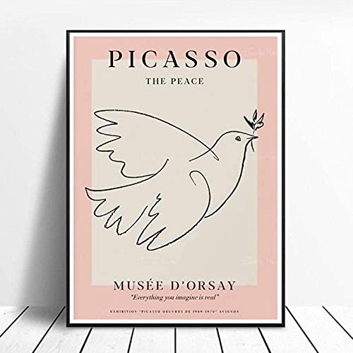 Pablo Picasso Abstrait Paix Colombe Affiche Peinture Mur Art Impressions sur Toile Et Affiches Photos pour Salon Moderne Chambre Décoration Oeuvre sans Cadre