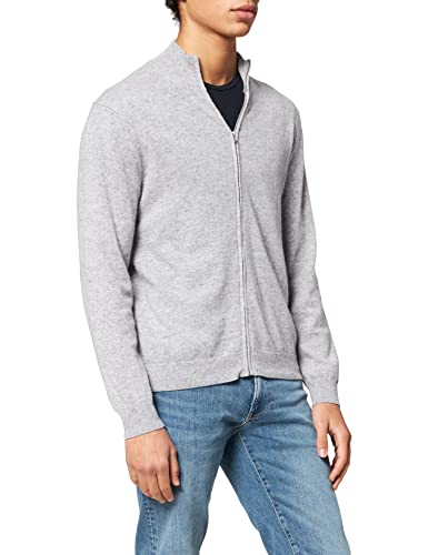 United Colors of Benetton Maglia Coreana M/L 1002U5451 Maglione Cardigan, Melange Light Grey 501, XS Uomo