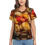 Options de style polyvalentes : ces t-shirts pour femme imprimés chips de pommes de terre sont conçus pour être polyvalents, adaptés pour être assortis avec des jeans, des shorts, des leggings ou des jupes, ce qui les rend parfaits pour le printemps, l'été et l'automne