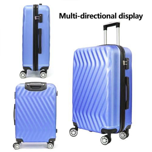 Hard Side Luggage, Lightweight Carry On Luggage with Hooks and Spinner Wheels 3 Piece ABS Luggage with Password Lock and Telescopic Rod for Business Travel Domestic Foreign Travel,Purple3