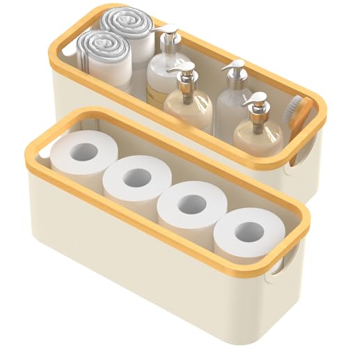 Toilet Paper Basket 2 PACKS, Multiuse Bathroom Baskets for Organizing,