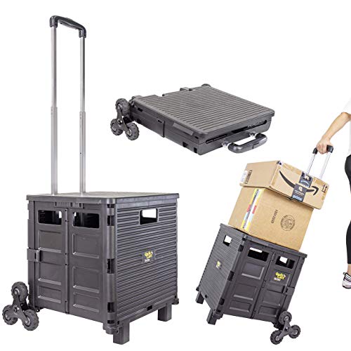 dbest products Quik Cart Elite Stair Climber Wheeled Rolling Crate Teacher Utility