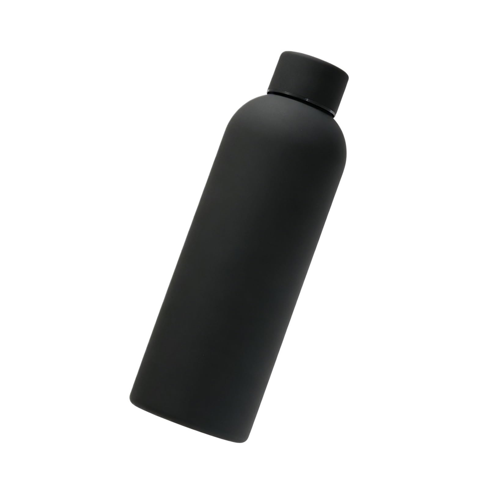 Gummibeschichteter Edelstahl-Wasserflaschenbecher | Rutschfestes, tragbares Trinkgefäß for den täglichen Gebrauch im Freien(Black Thermos)