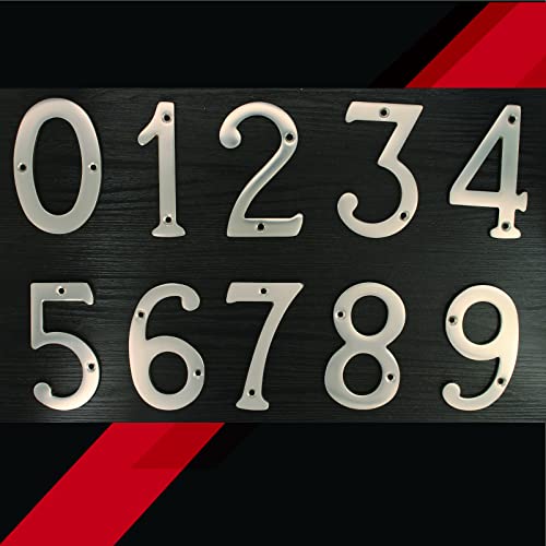 Zhong Hardware A200 4 Inch Brass Matt Nickel Plated House Number 1/Zhongwang Hardware A200 Número De Casa De Latón Niquelado Mate De 4 Pulgadas 1 #TOP6