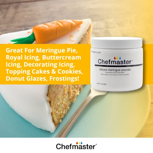 Chefmaster Deluxe Meringue Powder For Baking & Decorating, Certified Kosher Meringue Powder For Buttercream, Royal Icing, Meringue Toppings, Meringue Cookies, And More! 5 Oz. Ready To Use Meringue Mix #TOP2