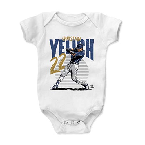500 LEVEL Christian Yelich Milwaukee Baby Infant One Piece Bodysuit (3-6 Months, White) - Christian Yelich Rise B