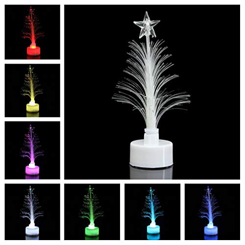SOLUSTRE Árvore de Natal colorida de fibra ótica, 7 cores LED Flash Light alimentado por USB, adequa