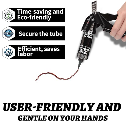 MARKETTY Tube Extrusion Tool - Efficient RTV and Silicone Dispenser That maximizes The use of All Material in The Tube and Prevents Material Waste(Black)