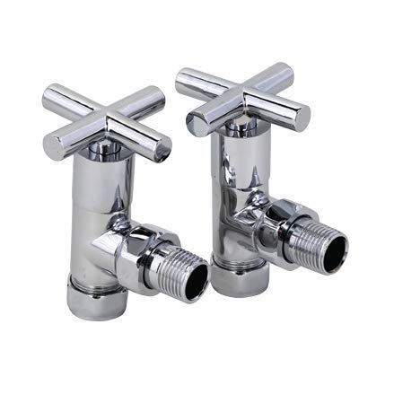 Rome Robinet de radiateur/porte-serviettes coudé Art déco Chauffage central et radiateur traditionnel Cover