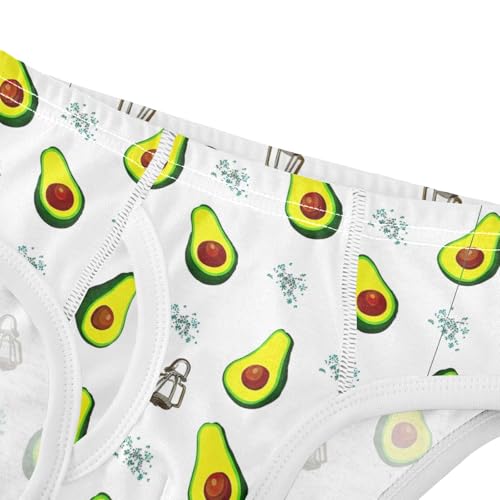 CHIFIGNO Cute Green Avocados White Underwear for Boys Soft Cotton Briefs Toddler Boy Breathable Underwear Briefs4