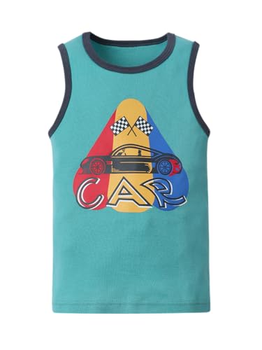 Image of benetia Toddler Baby Boys Cotton Sleeveless Tank Top Cartoon Dinosau Undershirts Kids 18 Months- 8Years 3-Pack