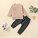 RSRZRCJ Casual Baby Boy Clothes Toddler Infant Outfits Long Sleeve Mamas Coffee Date Sweatshirt Tops with Pants 2PCS Set (Camel+Grey, 3-6 Months)
