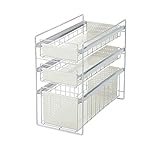[ベルメゾン] キッチン収納 シンク下 スライドラック 収納 ラック ホワイト 幅約22×高さ約39cm 3段