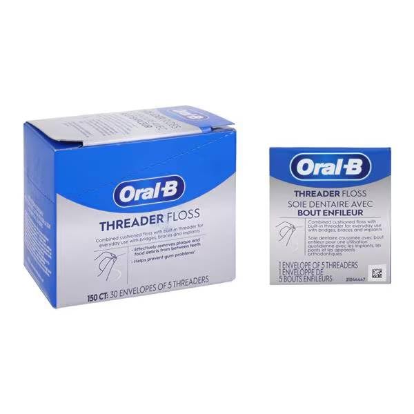 Procter Gamble 80775811 Oral-B Threader Floss 30 Envelopes of 5 Threaders