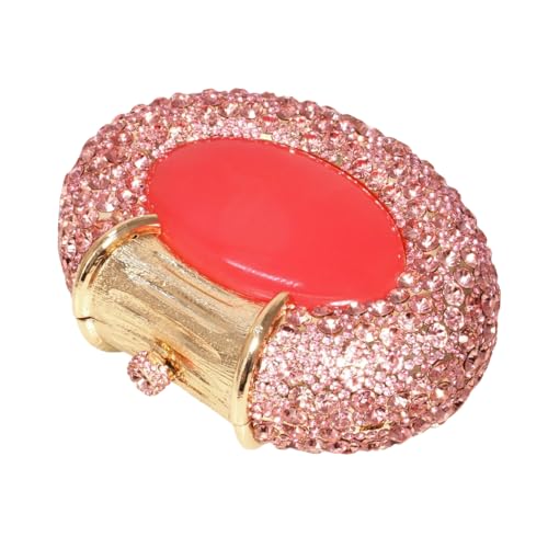 Image of UMREN Women Crystal Oval Shell Evening Purse Bags Luxury Rhinestone Clutch Unique Gems Handbag Bridal Wedding Shoulder Bag
