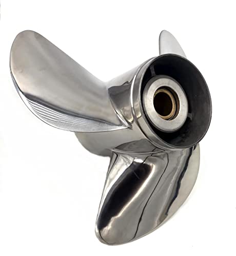 Wonengda 13 1/4 X 17 (Hub Kits Included) Stainless Steel Outboard Propeller For Yamaha Engines 60-115 Hp Reference 6E5-45945-01-El, 15 Tooth #TOP1