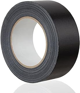 Black Gaffa Duct Tape 48mm x 50m 0.18mm Thickness Sticky Heavy Duty Multipurpose Adhesive Weatherproof Cloth Backed by RGB Networks Ltd (black)