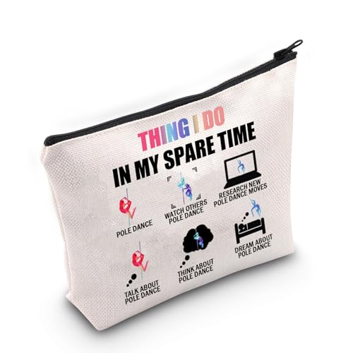 MYSOMY Pole Dancer Makeup Bag Things I Do in My Spare Time Pole Dance Regalo Pole Fitness Toiletry Bag Pole Dance Istruttore Regalo, Borsa da ballo T-pole, morden