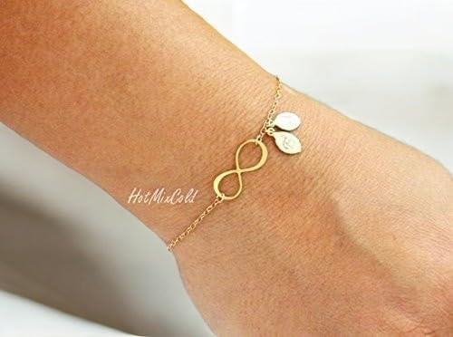 HotMixCold Personalized Infinity Initial Couple Bracelet, Monogram Customized Jewelry - Image 2