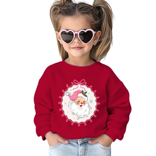 Toddler Girls Christmas Sweatshirt Bow Santa Shirts