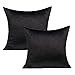VAKADO Fodere per Cuscini Nero 50x50cm Velluto Decorativo Accogliente e Morbido Cuscino Quadrato Quadrato Cuscino Decorazioni per la casa per Divano Divano Camera da Letto Ufficio Set di 2