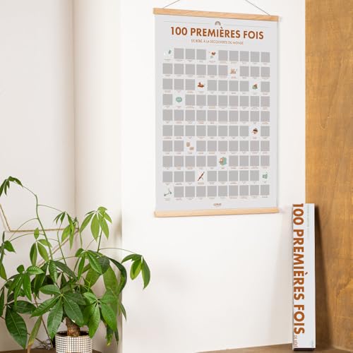 Poster à gratter bébé 100 premières fois affiche souvenir naissance A3