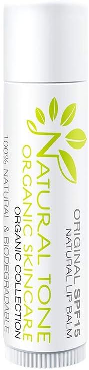 Bálsamo labial Natural Tone Organic Skincare com óxido de zinco FPS 15