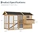 GAOMON Large Outdoor Chicken Coop for 4-6 Chickens Wooden Hen House Poultry Pet Hutch Run Cage w/Waterproof Asphalt Roof, Ramp, Nesting Box, Wire Fence, Grey (80
