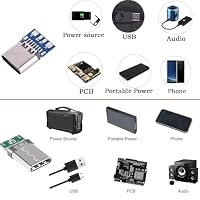 RUNCCI-YUN 40Pcs micro USB C Stecker Buchse löten, 24Pins USB 3.1 Typ C Stecker & Buchse SMT-Typ mit Steckerplatine USB Breakout Board zum Löten von Drähten und Kabeln 24P PCB Board Support-Modul – Ansicht 7