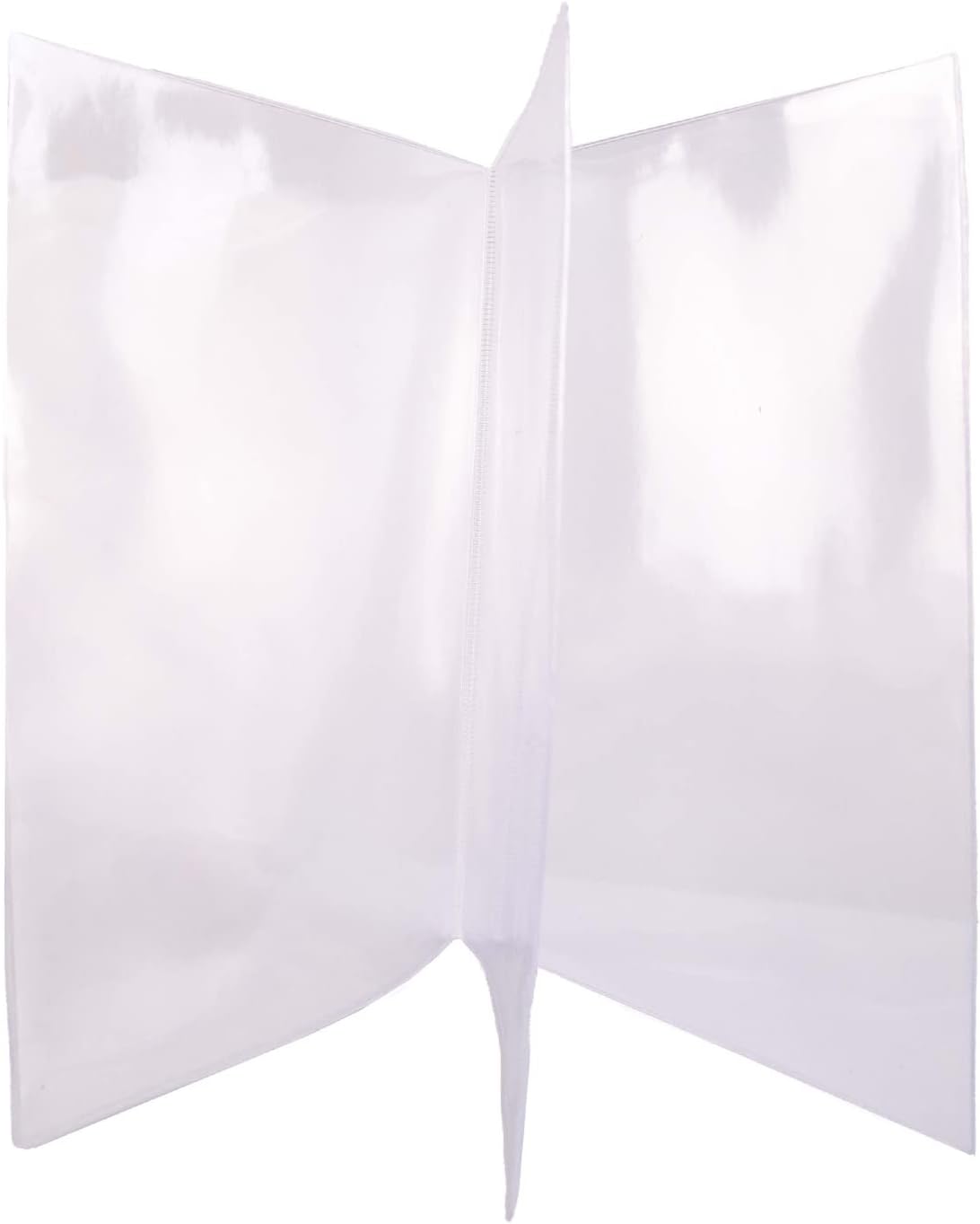 RischDouble-Sided All Clear Vinyl Menu Cover | Three-Sided 6 View Folding Menu Booklet | Slip in Side-Loading Cover | Wipeable, Reusable | 8.5” x 11” | Pack of 24