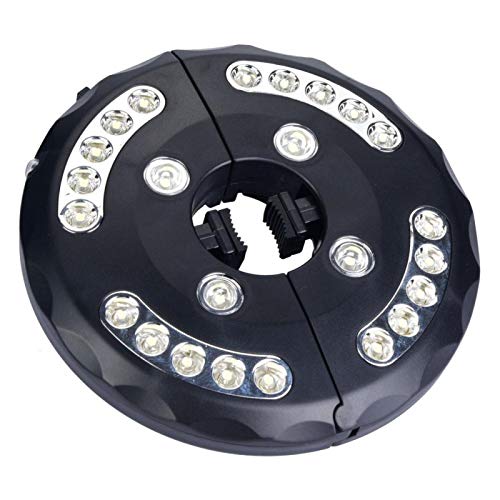 Luz de sombrilla for Patio, lámpara de poste de sombrilla de 24 Led, luz for tiendas de campaña, sombrillas de Patio, tiendas de campaña, uso al aire libre (Color : Black)