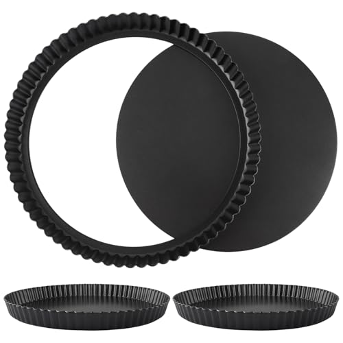 STARVAST 3 Stück Tarteform mit Hebeboden 28 cm, Antihaft Quicheform aus Karbonst im Vergleich