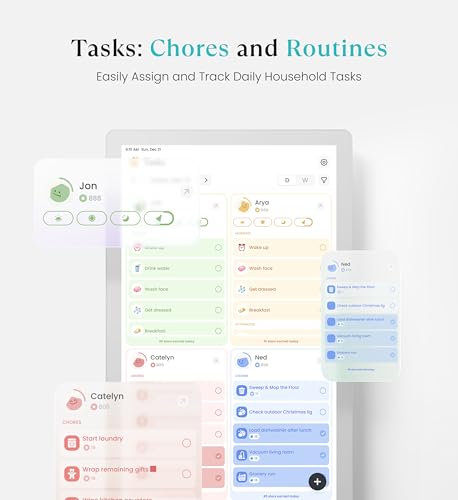 cozyla mate digital calendar 2 32 inch wall touch screen chore chart customizable dashboard smart electronic calendar for family schedules meal planner supports all google play apps wall mount white