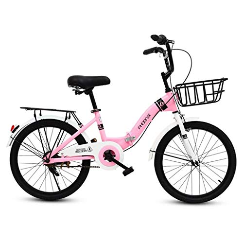 Sale!! TANGIST Children's Folding Bike 16-inch Student Folding Bicycle Girl 6-12 Year Old Pink Bicyc...