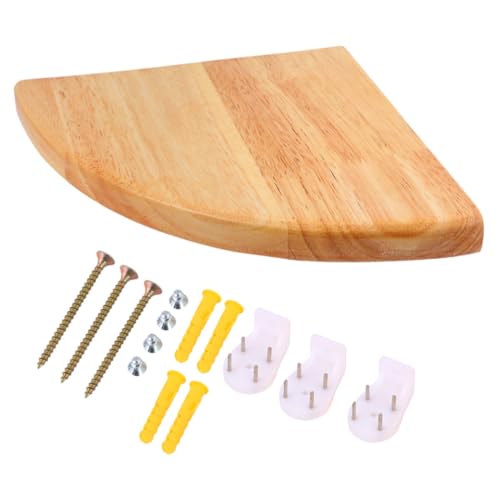 UKCOCO Estantes de Esquina Flotantes de Madera Diseño Sencillo para Baño y Sala, Estructura Montada en Pared para Almacenamiento y Exhibición Ahorrando Espacio