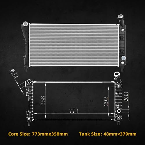 Image of DWVO Radiator Compatible with 2005 2006 2007 2008 2009 Buick LaCrosse 2005-2008 Pontiac Grand Prix 2004-2005 Chevrolet Impala Monte Carlo 3.4L 3.8L V6