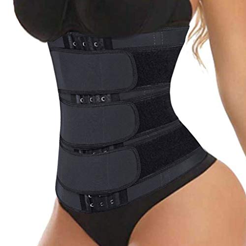 Dulchany Women's Weight Loss Waist Trainer Corset Waist Trimmer Belt Waist Cincher Slimming Sports Girdle Body Shaper Black #TOP7