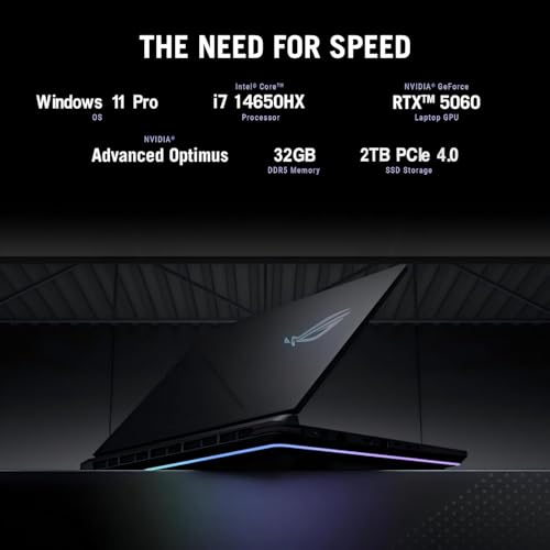 Image of ASUS ROG Strix G16 Gaming Laptop, 64GB DDR5, 4TB Gen 4 SSD, 16 inch FHD+ 16:10 165Hz /3ms Display, NVIDIA GeForce RTX 5060, Intel Core i7 Processor 14650HX, Windows 11 Pro, Wi-Fi 7, w /Accessories