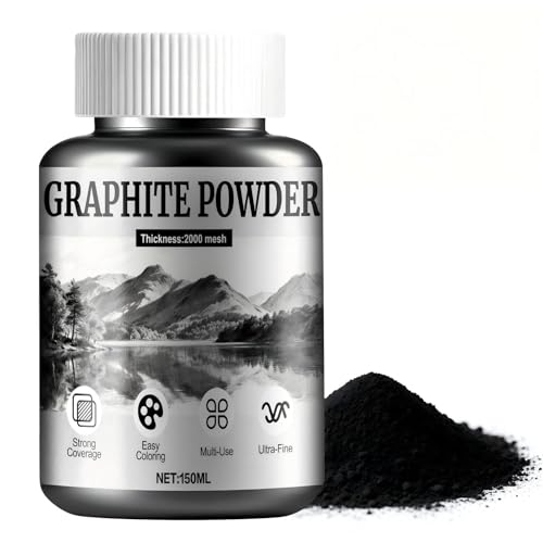 JAOJAO Charcoal Powder for Drawing Graphite Powder Charcoal Drawing Supplies High Purity and Fine Texture Strong Adhesion Easy to Spread and Blend for Sketching Drawing Locks 150ml