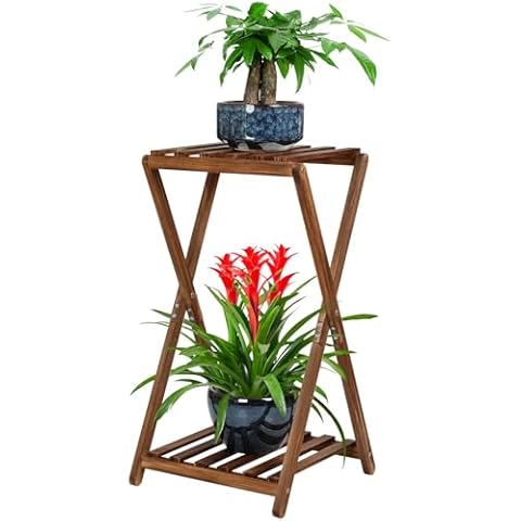 Jotboom 2 Tier Wooden Plant Stand Cover