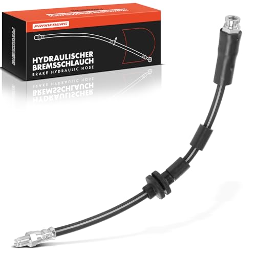 Image of Frankberg 1x Brake Hose Brake Hydraulic Hose Front Axle Left Right Compatible with 500/500C 312 0.9L-1.4L 2007-Today Ypsilon 312 846 0.9L 1.2L 2010-Today Replace# 51800680