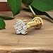 0.04 Carat 7-Stones Cluster Natural Diamond Nose Pin Screw Back Nose Stud 14K Yellow Gold Jewelry Gift for Women
