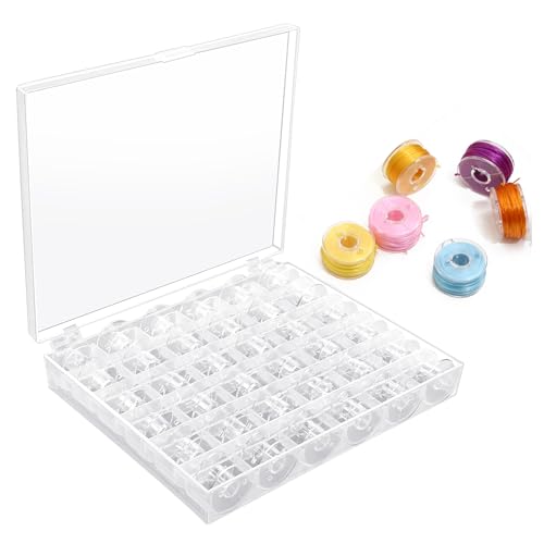 36pcs Canette Machine A Coudre Singer, Accessoires Couture, Canettes De Couture, Canettes De Machine À Coudre Transparentes Avec Boîte De Rangement, Bobines...