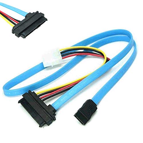 BIMUS 1pc sobre Cord 70cm Adaptador de Unidad de Disco Duro SAS Cable Serial Attached SCSI Cable de Ajuste for el SFF-8482 a SATA HDD Adaptador de Disco Duro Cable Color Azul