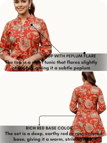 Image of Leriya Fashion Kurta Sets for Woman | Co ord Set for Women Stylish | Kurti Set for Woman | Short Kurti for Women | Kurtis | Ethnic Jaipuri Straight Kurta Set with Palazzo Pants | Salwar Suit for Party Outfits