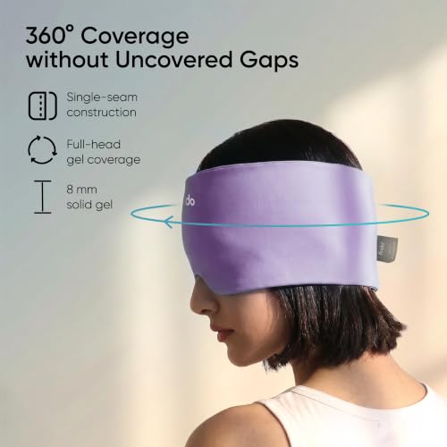 Image of Frido Hot & Cold Therapy Cap | 360 Full Head Coverage | Reusable Cooling & Warming Cap with Gentle Compression | Purple