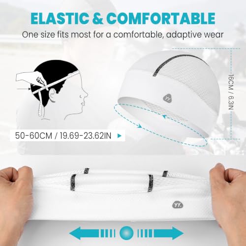 Image of YANIKY Skull Caps for Men, Breathable Mesh Helmet Liner Sport Cooling Skull Caps for Women Sweat Cap Lightweight Cycling Cap